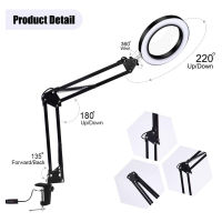 LED 6x Magnifying Glass Cold Light Table Clamp Lamp Tattooing Light Beauty Tools Glass for Soldering Iron Repair