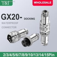 ▪ 1Set GX20 Docking 2 3 4 5 6 7 8 9 10 12 14 15Pin Male Female Circular Panel Aviation Connector Butt Joint Plug Socket