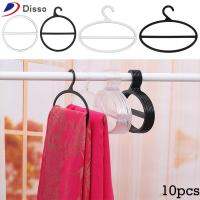 DISSO 10PCS แบบพกพา ออแกไนเซอร์ตู้เสื้อผ้า อเนกประสงค์ ชั้นเก็บของ ราวแขวนเสื้อผ้า Tie ที่แขวนผ้าพันคอ รูปร่างวงกลม