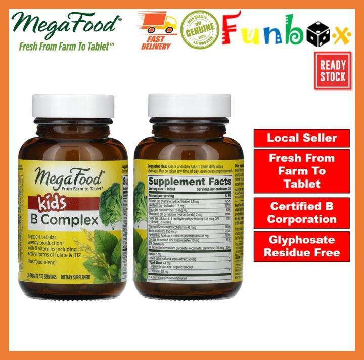 Ready Stock MegaFood Kids B Complex 30 Tablets (Expiry Date: Jun 2026 ...