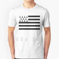 Flag Of Brittany Drapeau Breton Gwenn-Ha-Du Ermine Black And White Hd High Quality Online Store T Shirt Cotton Men Diy Print