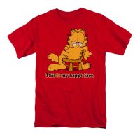 Men tshirt Mens Clothing Short TEE Garfield Happy Face In Red Funny T-shirt  4CVS