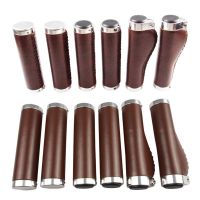 G33 Retro Bicycle Leather Grips Handle Set Dead Fly Mountain Bike Grip Comfortable Pu Material Handle Handlebars