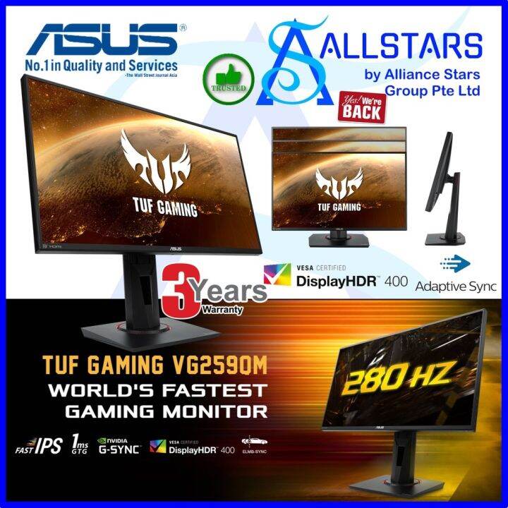 ASUS TUF Gaming VG259QM GSYNC Compatible Gaming Monitor 24.5 inch