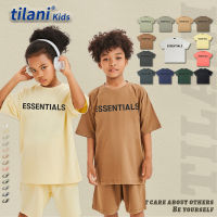 TILANI เสื้อยืดแขนสั้นสำหรับเด็ก,เสื้อยืดแขนสั้นผ้าคอตตอนแท้สำหรับทั้งหญิงและชายหมอกสำหรับฤดูร้อนมีแบรนด์เสื้อครึ่งแขนแบบหลวม