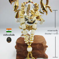 Ananta Ganesh ® พวงมาลัย handmade มุก ลูกปัดทอง (อินเดียแท้) ขนาด 5" พระพิฆเนศ พระแม่ลักษมี ท้าวเวสสุวรรณ Ma07 MAP