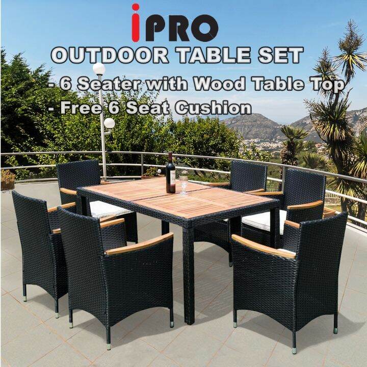 IPRO Outdoor Chair and Table Set Outdoor Furniture Rattan Dining 6