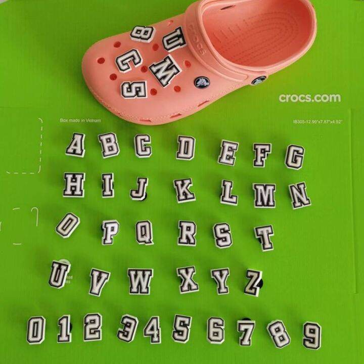 VC yu55551141 AZ and 09 Letter Jibbitz for Crocs Digital Jibbitz
