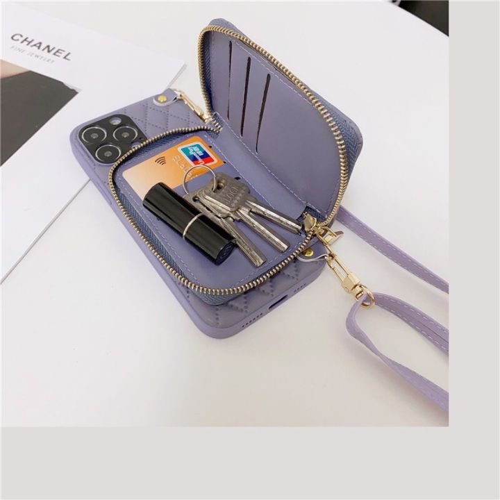 เคสโทรศัพท์แบบกระเป๋าสตางค์คาดลำตัว-tali-bahu-สำหรับ14-pro-max-13-12-11-x-xr-x-ที่ยึดช่องเสียบบัตรกระเป๋าซิปปกหนังกระเป๋าเงิน
