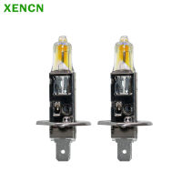 XENCN ไฟหน้ารถฮาโลเจนแบบ Super Halogen H1 12V 55W 2300K แสงสีเหลืองพิเศษ + 80 ความสว่างไฟตัดหมอกเดิมหลอดไฟอัตโนมัติคู่