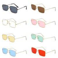 【lz】♧❦  Retro Square Metal Frame Óculos De Sol Pequeno Círculo Óculos De Sol Disco Party Eyewear Candy Color Lens Unisex 1Pc