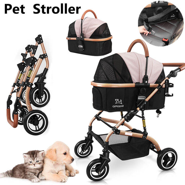 3 in1 Removable Pet Stroller for Medium Small Dog with with Detachable