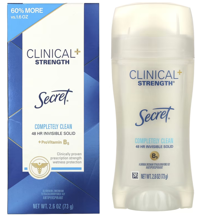 Secret, Clinical Strength Deodorant, Completely Clean, 2.6 oz (73 g ...