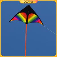 CCArte ว่าวยักษ์เดลต้าว่าวบิน Windsock ว่าวสามเหลี่ยมสีสันสำหรับของเล่นวัยรุ่น