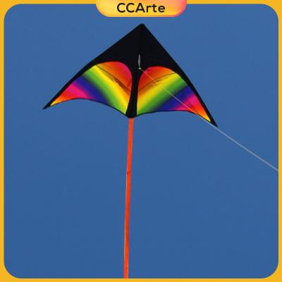 CCArte ว่าวยักษ์เดลต้าว่าวบิน Windsock ว่าวสามเหลี่ยมสีสันสำหรับของเล่นวัยรุ่น