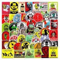 ?พร้อมส่ง?คำเตือนต่างๆ สำหรับติดตกแต่ง ซอมบี้ Zombie Warning logo sticker สติกเกอร์กันน้ำรูปแบบที่แตกต่างกัน SKULL 50pcs