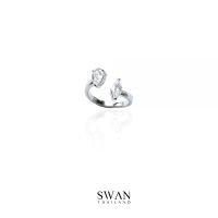 SWAN - Minimal Marquise Pear Ring แหวนเงินแท้ แหวนฟรีไซส์ ฝังเพชรคิวบิคเซอร์โคเนีย cubic zirconia