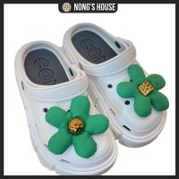 Nongs House-** พร้อมส่ง **[jibbitz] อุปกรณ์เสริมรองเท้า  สำหรับ crocs ดอกไม้ห้าใบยิ้มประดับมุก