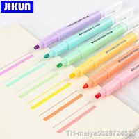 【hot】✹✽  JIKUN 6pcs/set Highlighter Pens Fluorescent Highlighters Double-headed Using Stationery