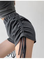 Sweet Spice Lazy Wind Drawstring Pleated Sports Shorts Women Summer High Waist Versatile Casual Hot Pants Trend Skateboarding