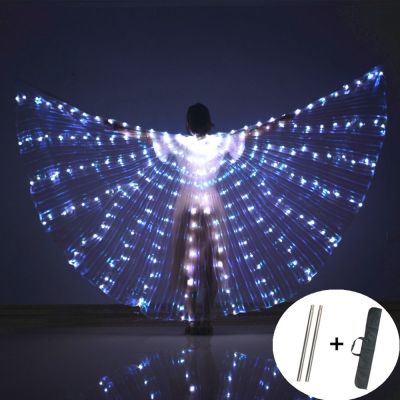 ﹊❈ LED Dance Fairy Wings Colorful Butterfly Belly Dancing Costume Easter Christmas Halloween Oriental Belly Dance Wings Lights Lamp