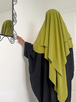 【YF】 Long Khimar Ramdan Eid Muslim Hijab Headcarf Women One Piece Jilbab Jubha Clothing Hijabs Musulman Prayer Garment