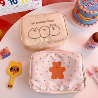 Bentoy Milkjoy Korea Cute Bear Girls Cosmetic Case Large Capacity Make up Bag Home Storage Case Makeup brush Compartment Pocket