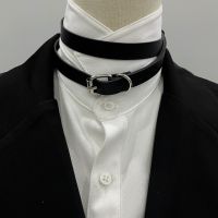 PU หนัง Choker BDSM สร้อยคอ Slave Collar Submissive Choker BDSM Day Collar Collar พร้อมหัวเข็มขัด Pinstripe Choker