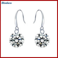 Bluelans®1 Pair Women Fashion Silver Plated Cubic Zirconia Dangle Hook Earrings for Wedding Party