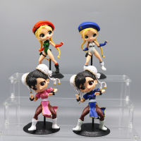 4pcs Street Fighter Action Figure Q Version Chun-Li Cammy White Model Dolls Toys For Kids Gifts Collections