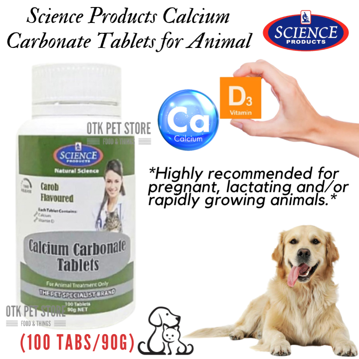 Science Products Calcium Carbonate Tablets for Cat and Dog 100 Tablets