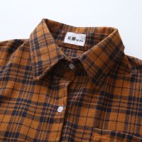 Spring new Korean womens fashion style lapel contrast color plaid long-sleeved loose shirt women