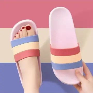 Rainbow slippers on sale