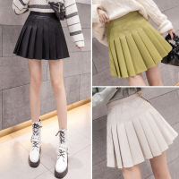 High Quality Short White Pleated Tennis Skirt Faux Leather Spring for Women y Girls High Waist Black Tutu Womens Mini Skirts