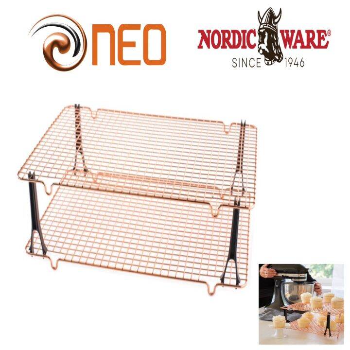 NORDIC WARE COPPER PLATED STEEL WIRE STACKABLE COOLING RACK Lazada