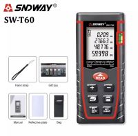 สินค้าพร้อมส่ง ของแท้100% SNDWAY SW-T60 ดิจิตอล Metro เทปเลเซอร์วัด Diastimeter Tester 60 เมตร