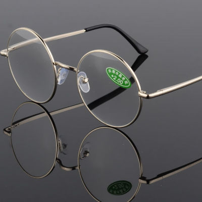 Y-U Vintage คริสตัลแว่นตาอ่านหนังสือชายแก้วความละเอียดสูงกรอบทรงกลมฤดูใบไม้ผลิขาแว่นตาอ่านหนังสือหญิง