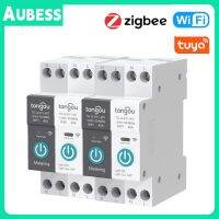 Zigbee Wifi Tuya สวิตช์อัจฉริยะสวิตช์เบรกเกอร์ราง63A 1P พร้อมการวัดแสงสำหรับสวิตช์ควบคุมระยะไกลของไฟบ้านไร้สายอัจฉริยะ