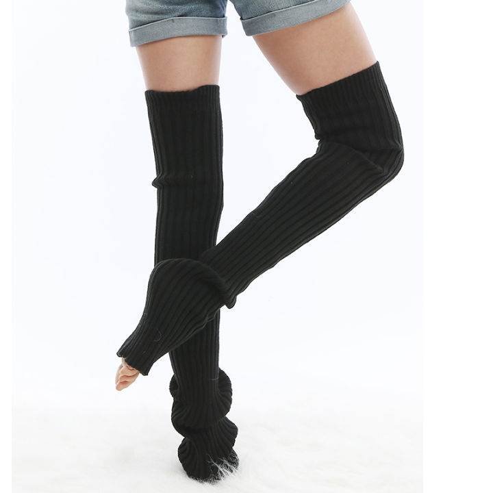 women-thigh-high-pirouette-leg-warmer-for-woman-extra-long-boot-socks-over-the-knee-cable-knit-yoga-dance-socks