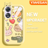 YIWESAN เคสสำหรับ OPPO A78 5G A58 A58x A1X 5G A77 2022 A57 2022 A57s A57e A77s ลายการ์ตูนน่ารักสีดำลวดลาย Kulomi ใหม่อัปเกรดกันกระแทกแบบใสซิลิโคนนิ่มเคสมือถือเคสโปร่งใสลายกล้องถ่ายรูปสร้างสรรค์ฝาครอบป้องกัน