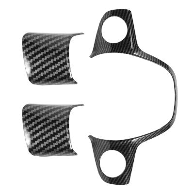 dfthrghd 3PCS Carbon Fiber Color Steering Wheel Cover Trim Decorative Frame for Ford Focus Escape Mk3 Kuga 2012-2015 Accessories