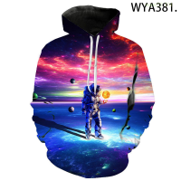 New New Astronaut Fashion Hoodies Men Women Children Sweatshirts 3D Printed Streetwear Pullover Boy Girl Kids Casual Jackettrend