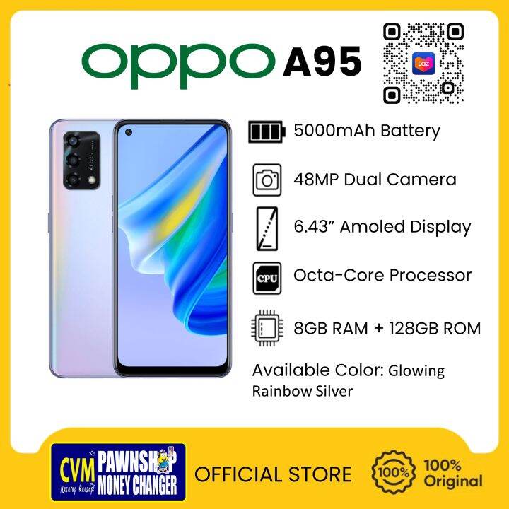 oppo a95 glowing rainbow silver