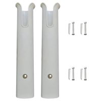 2Pcs Plastic Fishing Rod Holder Fishing Pole Rack Ship Fish Rod Tube Yacht Fishing Rod Frame for Boat White