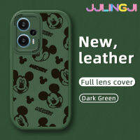 Jjlingji เคสสำหรับ F5 POCO กระแสแฟชั่นลายมิกกี้เมาส์ใหม่ดีไซน์ใหม่โทรศัพท์ดีไซน์ด้านข้างนุ่มหนังฝาปิดเลนส์กล้องบางเคสป้องกันเคสบาง