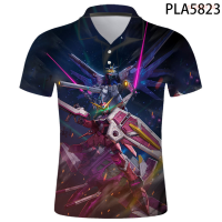 【high quality】  2020 New Summer Animation Gundam Streetwear Men 3d Printed Polo Shirt Fashion Casual Short Sleeve Harajuku Polo Homme Ropa