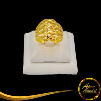 Ring (No.69RD) แหวนหุ้มทอง แหวนผู้หญิง แหวนแฟชั่นทองชุบ ลายตัดลายจิกเพชร นน.1 สลึง งานเคลือบแก้วหนาพิเศษ ชุบทองไมครอน พร้อมส่ง