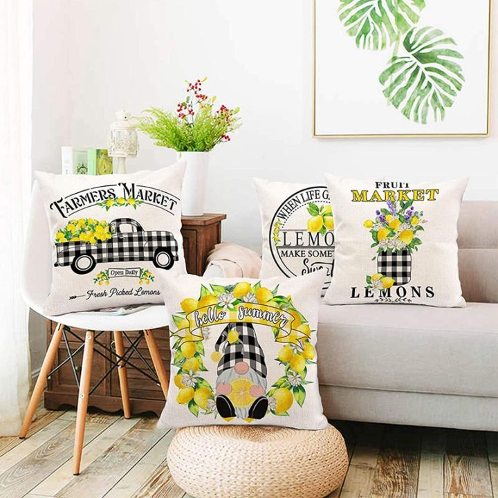 lemon-farmhouse-summer-pillow-covers-18x18-set-of-4-farmhouse-pillows-for-sofa-outdoor-porch-lemon-home-decor