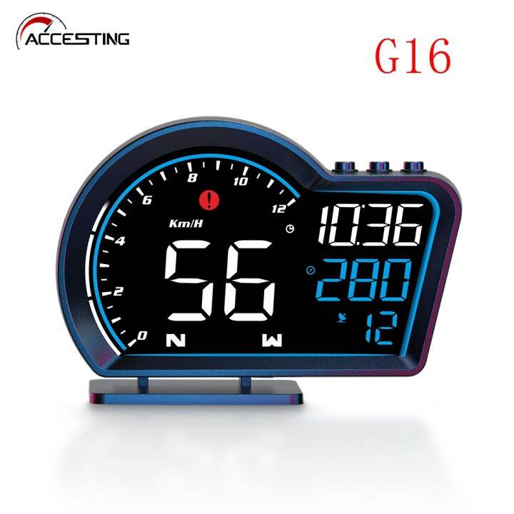 G16 Dual System Car HUD Display GPS+OBD2 Smart Gauge High Definition