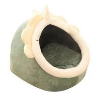 Cat Hideaway Semi-Enclosed Plush Sleeping Nest Semi-Enclosed Sleeping Nest Puppy House with Removable Cushion Sleeping Bed for Cats Small Dogs elegance